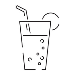 Summer travel or vacation line icon. Summer elements, signs and beach