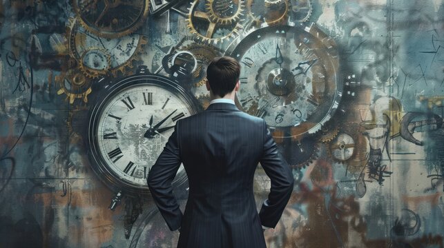businessman stressed, Time management concept