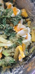Creamy vegetable salad with eggs