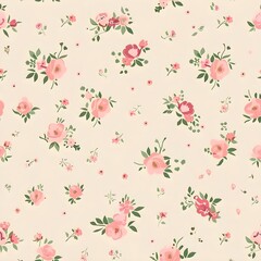 Fototapeta premium floral garden bloom flower pattern seamless wallpaper design illustration ornament decor