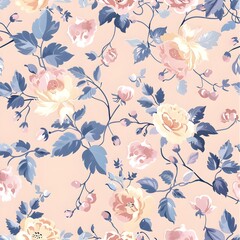 floral garden bloom flower pattern seamless wallpaper design illustration ornament decor