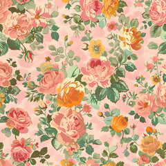 floral garden bloom flower pattern seamless wallpaper design illustration ornament decor