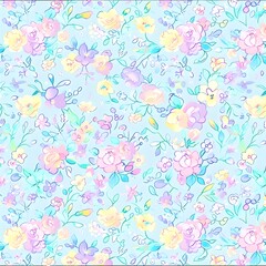 Fototapeta premium floral garden bloom flower pattern seamless wallpaper design illustration ornament decor