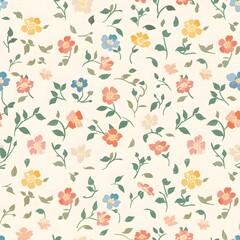 Obraz premium floral garden bloom flower pattern seamless wallpaper design illustration ornament decor