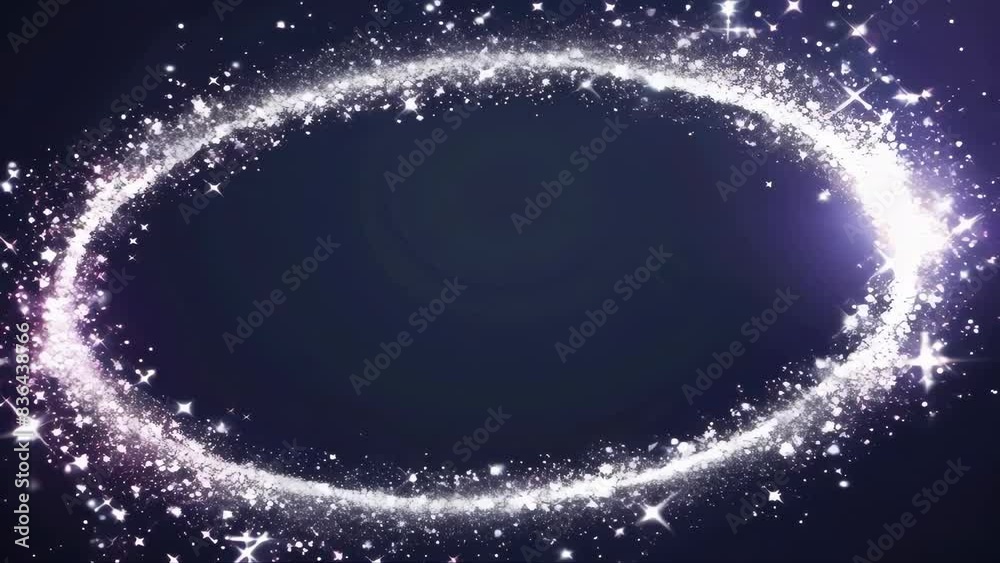 Poster A circular frame made of sparkling stars against a dark background.