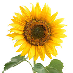 Fototapeta premium Vibrant sunflower blooming. white background and transparent background