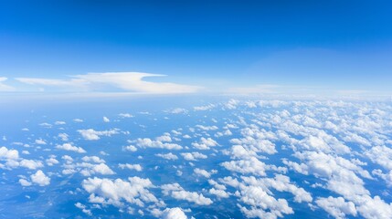 Beauty sky and clouds in nature. View from airplane window to see sky.