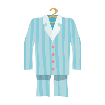 blue striped pajamas hanging on hanger clip art preview