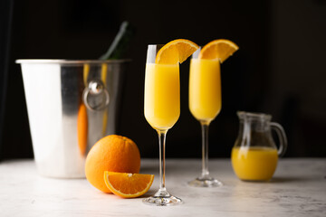Mimosa, orange and champage cocktail