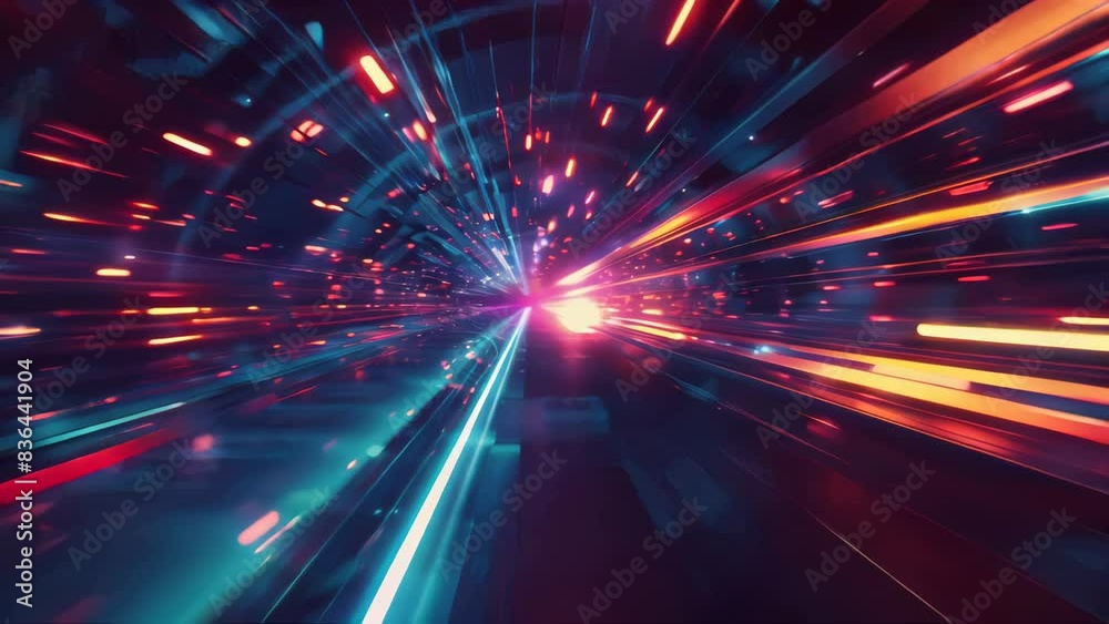 Aufkleber a blurry image of a train passing through a dark tunnel, great for use in backgrounds or as a repres
