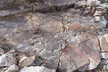Petroglyphs On Large Rock On Mount Stirling