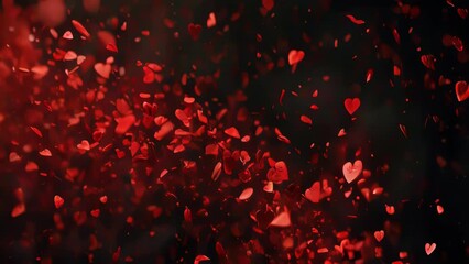 A group of red hearts suspended in mid-air.