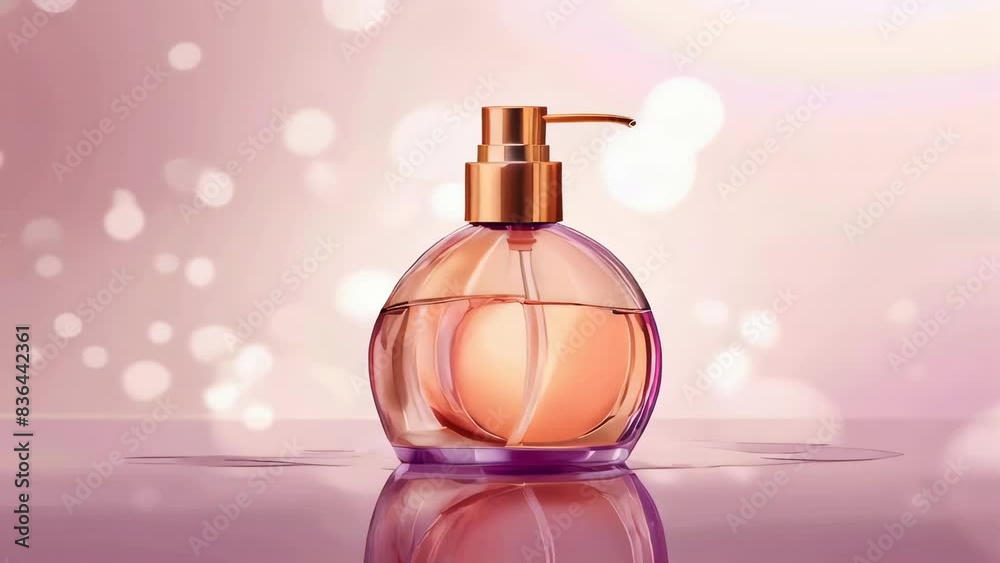 Poster a bottle of perfume sits on a table, waiting to be used.