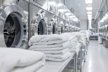 Professional laundry service. clean white linens for institutions and industries