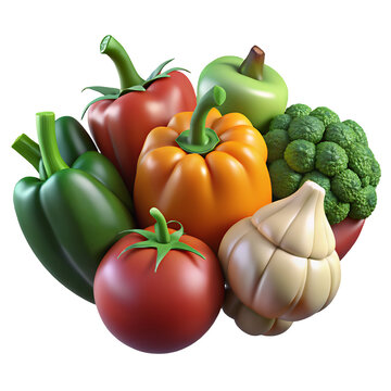 Mesculin mix Vegetable Hyperrealistic Highly Detailed Isolated On Plain White Background