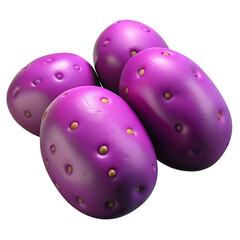 Purple potatoes Vegetable Hyperrealistic Highly Detailed Isolated On Plain White Background