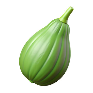 Pointed gourd Parwal Vegetable Hyperrealistic Highly Detailed Isolated On Plain White Background