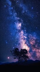 Clearly milky way galaxy. Long exposure photograph. A Breathtaking View of the Milky Way Galaxy.
