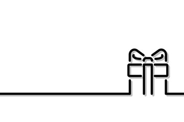 A simple gift icon in a linear style