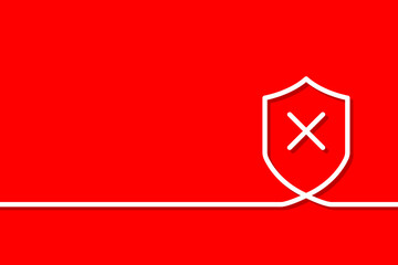 shield icon on a red background