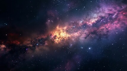 Clearly milky way galaxy. Long exposure photograph. A Breathtaking View of the Milky Way Galaxy.