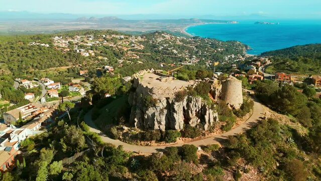 Begur castle on the Costa Brava coast of the Mediterranean Sea, Catalonia, Spain