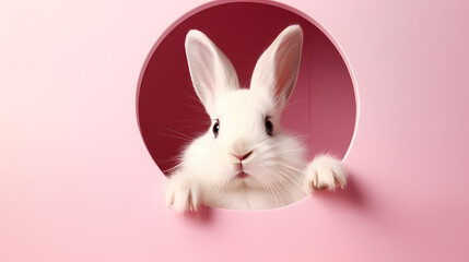 Obraz premium Cute white rabbit