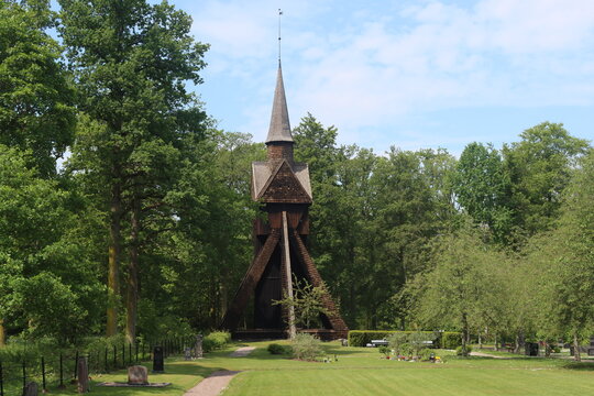 Sweden. Kumlaby Church on the island of Visingsö in Lake Vättern. The church was built in the first half of the 12th century and rebuilt by Count Per Brahe in the 1630s. Gränna in Jönköping County.
