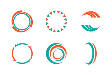 Set of abstract circle logo frame vector shape colorful color