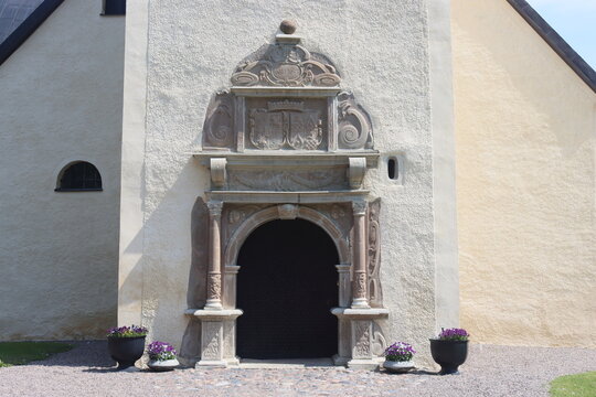 Sweden. Kumlaby Church on the island of Visingsö in Lake Vättern. The church was built in the first half of the 12th century and rebuilt by Count Per Brahe in the 1630s. Gränna in Jönköping County.