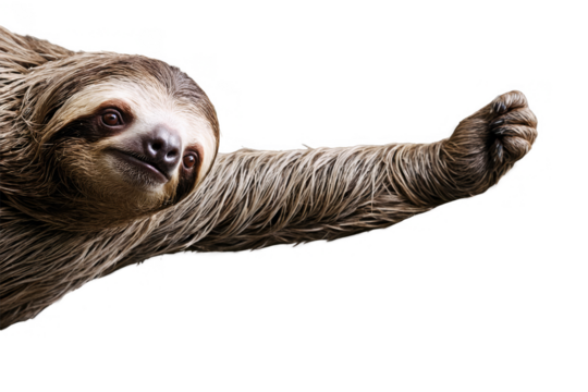 Detailed close-up of an elephant's tail with a blurred face section, isolated on a transparent, white background png