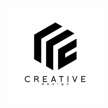 The PRC letter logo design is simple geometric with a box concept.