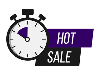 Limited offer. Sale countdown badge. Limited time only discount promotion. Vector illustration