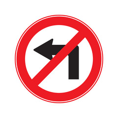 Vector No Turn Left Sign