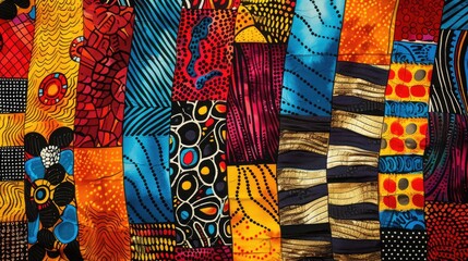 Contemporary African Fabric Design featuring Ethnic patterns and vibrant colors