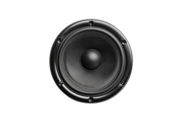 A close up of a speaker with a black rim