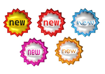 Stylish Vector New Product Label Set with 3D Puffy Effect