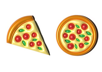 Delicious Pizza Illustration Vector Set – High-Quality, Colorful Toppings and Slices