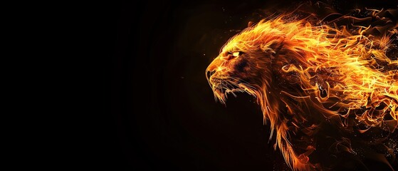 A majestic griffin with a mane of fire