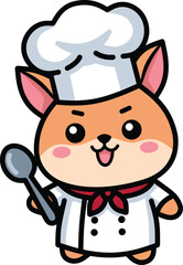 Animal chef character ilustration