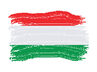 Hungary country flag with paint brush strokes