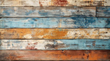 Old wood planks texture background, vintage worn color painted boards, rough grungy wooden wall. Concept of design, crack, grunge, pattern