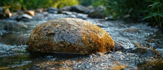 Obraz premium A stone smoothed by centuries of flowing water
