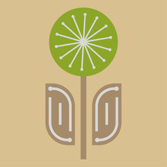 simple flower icon minimal abstract symbol in flat style for postcards web designs fabrics packaging vector illustration