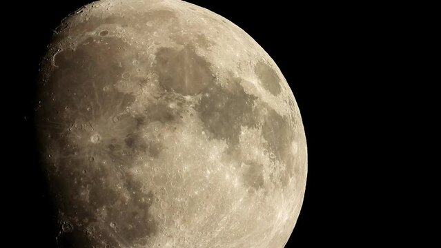 Scenic view of the Moon with multiple birds flying across it. - June 11 - 2022