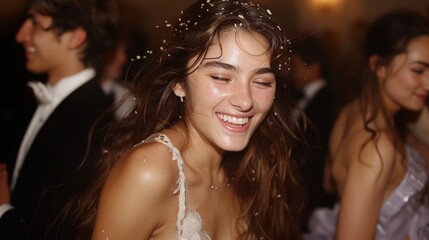 Celebration in the workplace - corporate party fun, team bonding, lively entertainment, joy of colleagues coming together to celebrate achievements and foster a positive work environment.