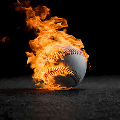 Cinematic Baseball Engulfed in Flames