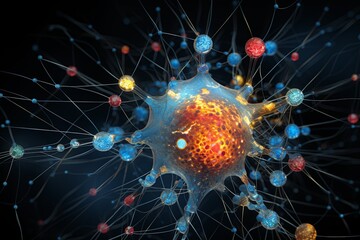 Obraz premium Interconnectedness, Complexity, Synaptic Activity, Perception and Thought