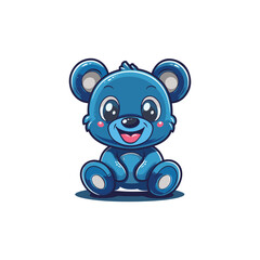 Naklejka premium big smile blue bear vector design mascot toy