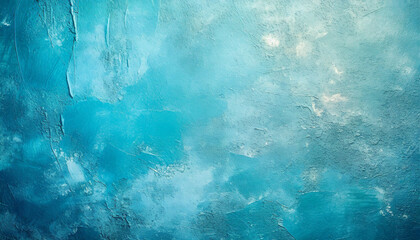 bstract grunge-style wall texture in shades of blue and turquoise with decorative plaster